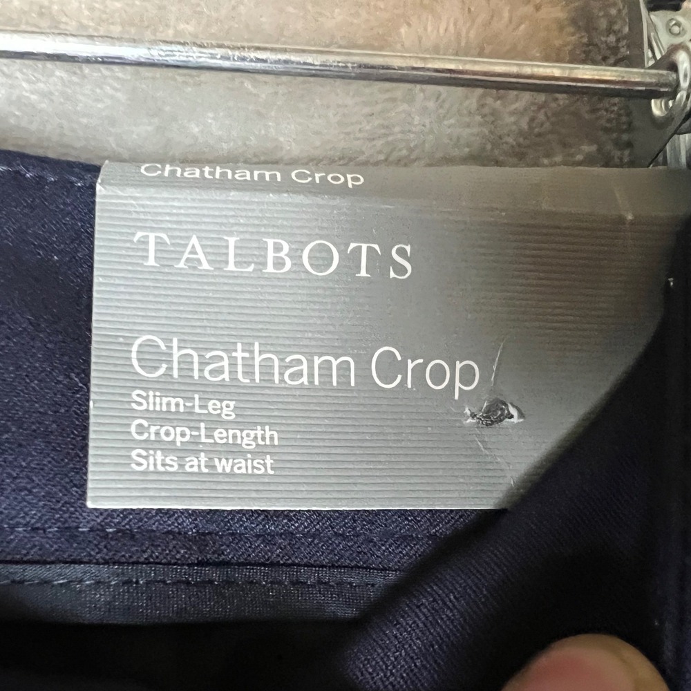 Talbots Chatham Crop Slim Leg Pants‎ Navy Blue Size 10 NWT - Picture 3 of 6